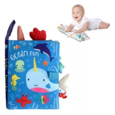 Imagem de Livro Sensorial Animais Brinquedo Montessori Bebê - Kids Book 3D Educa