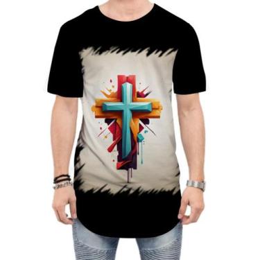 Imagem de Camiseta Longline da Cruz de Jesus Igreja Fé 23 - Kasubeck Store, GG