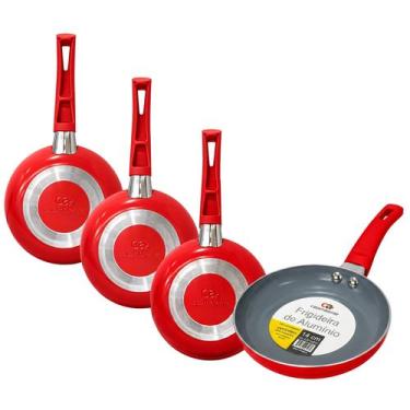Imagem de Kit 3 Frigideira De Ovo Hambúrguer Cerâmica Antiaderente 14cm - CASAMB
