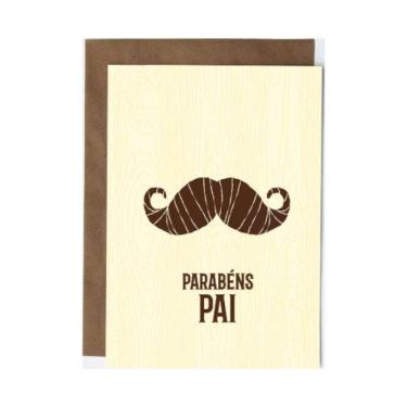 Imagem de Cartão Parabéns Pai Personalizável em Papel Texturizado 250G 21X14,8CM com Envelope Kra...