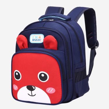 Imagem de Mochila Escolar Infantil OEM Dinossauro 030 Vermelho com Tecido Respirável e Alças Ajustáveis Menino