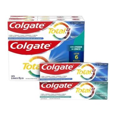 Imagem de Creme Dental Colgate Total 12 Whitening e Advanced Fresh, Leve 6 Pague
