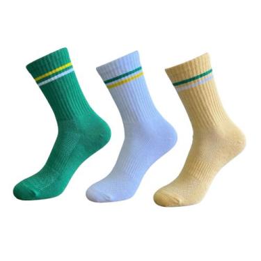 Imagem de Kit 3 Pares Meia Masculina Cano Médio Algodão Copa Brasil COR:3 SORTID