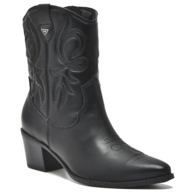 Imagem de Bota Western Texana Bico Fino Feminina Via Marte - 090001, Preto, 38