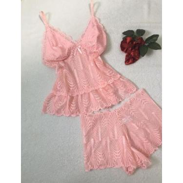 Imagem de Short Doll Baby Doll Pijama Sexy Em Renda - anny wear
