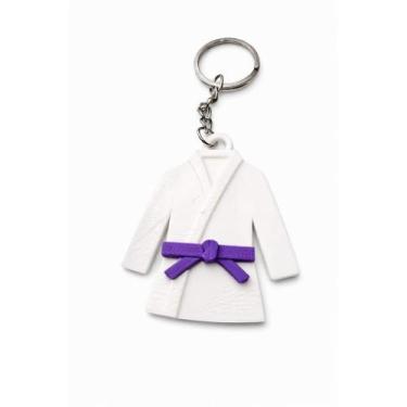Imagem de Chaveiro kimono jiu jitsu faixa preta impressão 3d bjj artes marciais 