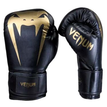 Imagem de Luva de Boxe Venum Giant Full Logo Pro Black Gold, 12oz