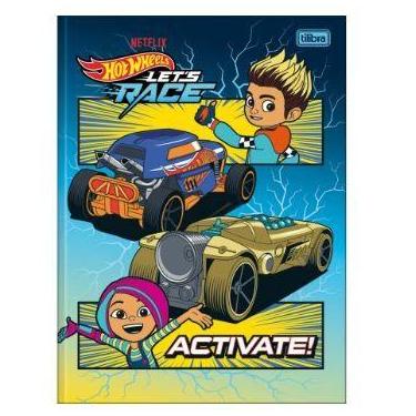 Imagem de Caderno Brochura Capa Dura Universitário Hot Wheels Let s Race 80 Folh