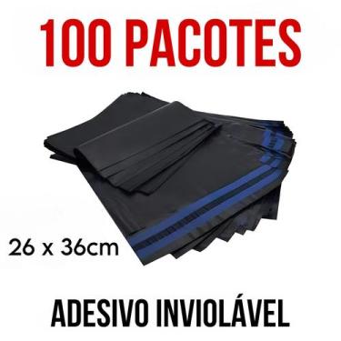 Imagem de Envelope De Segurança Embalagem Envio 26 x 36cm Plástico Preto - Daiso