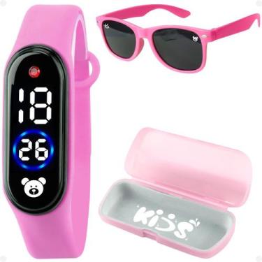 Imagem de Relogio Infantil Led Digital + Oculos Protecao UV prova dagua ajustave
