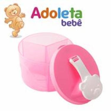 Imagem de porta leite em pó 300ml adoleta rosa
