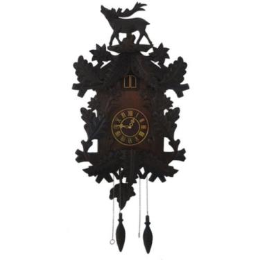 Imagem de Relógio Cuco de Parede em Madeira c Escultura Alce - LUXdécor