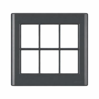 Imagem de Placa 4x4 Ilumi Giz 6 Postos Modular com Suporte e Parafusos Acabament