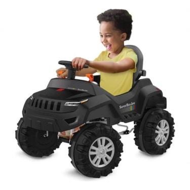 Imagem de Carrinho Infantil de Passeio e Pedal Super Banjipe Reclinavel com Capota Preto 587 Brinquedos Bandeirante