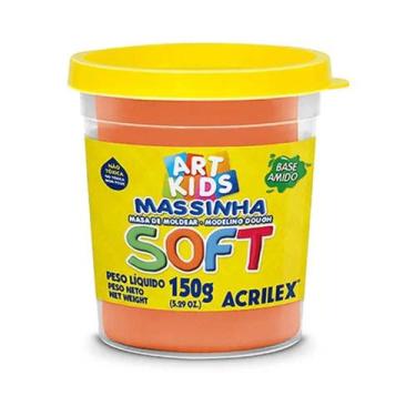 Imagem de Massa de Modelar Acrilex Soft 150g Laranja, Meninas, Preto e rosa, Bra