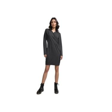 Imagem de Vestido feminino curto mangas longas - Marialícia, G, Preto