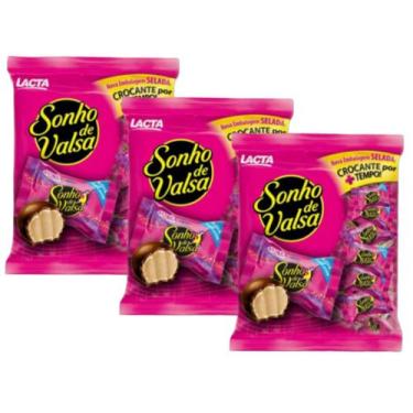 Imagem de Bombom Sonho de Valsa Lacta C/ 50un 1Kg - 3 Pacotes