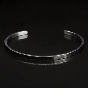 Imagem de Bracelete cuff slim de aço prata - for me