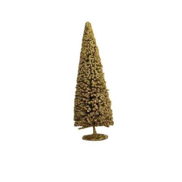 Imagem de Árvore decorativa de natal para móvel dourada - TOK DA CASA, 50cm