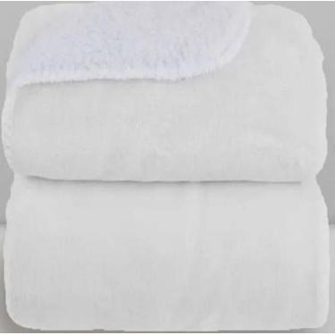 Imagem de Cobertor Bebe Plush com Sherpa Liso - LAÇO BEBE, Branco