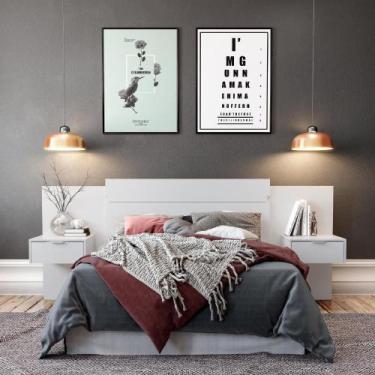 Imagem de Cabeceira Casal Extensível e Mesa Lateral 1114 Carraro - Móveis Carrar