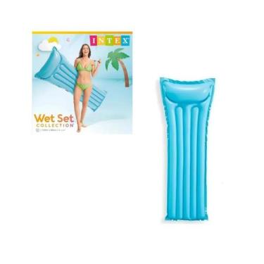 Imagem de Colchão Bronzeador Piscina Liso Inflável 183x69 Intex Azul