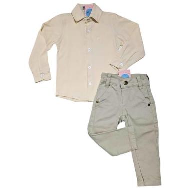 Imagem de Roupa Batizado conjunto calça e camisa social infantil pajem - MANULEL
