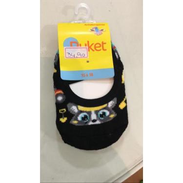 Imagem de Meia Infantil Puket Sapatilha Antiderrapante Elástico Confortável Cach