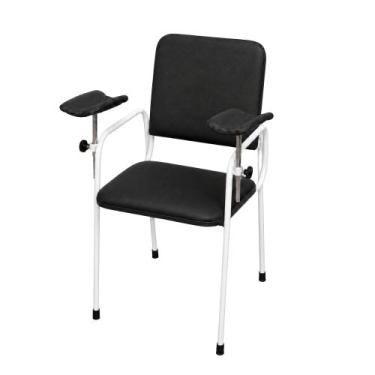 Imagem de Cadeira Coleta de Sangue Standard Com Braço Lateral Preta - Metal Solu