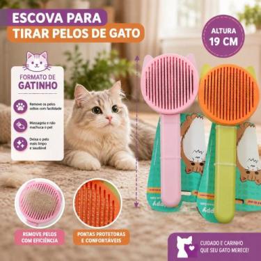 Imagem de Escova Formato Gato para Remoção de Pelo Sortida BUDDY PET - Plástico 