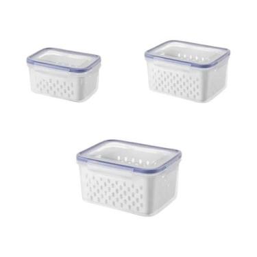 Imagem de Conjunto De Recipientes Para Armazenamento De Frutas Para Geladeira Co