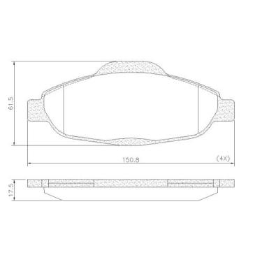 Imagem de Jogo Pastilha Freio Dianteiro Citroen C4/Peugeot 308 - OBR