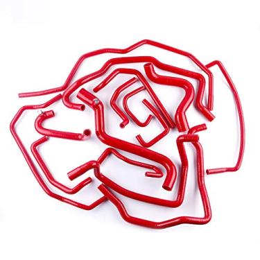 Imagem de LUXERAD Tubo de arrefecimento de 3 camadas 4,5 mm Performance Turbo Main Water Black Silicone Hose para Renault 5GT 1985-1996 (Vermelho)