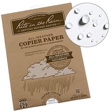 Imagem de Papel Copiador Rite in the Rain All-Weather, Branco, 50 Sheet Pack