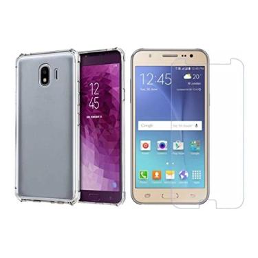 Imagem de Kit Capinha Silicone Antichoque + Película Vidro Compatível com Samsung J2 Pro J200