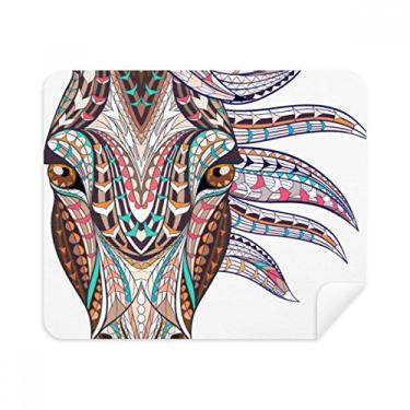 Imagem de Pano de limpeza de tela com design de cavalo colorido estilo mosaico 2 peças de tecido de camurça