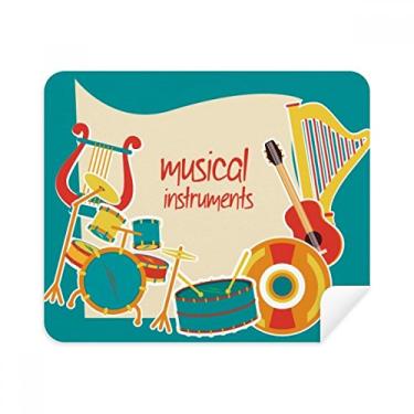 Imagem de Fone de ouvido, tambor, instrumentos musicais, pano de limpeza de tela, 2 peças, tecido de camurça
