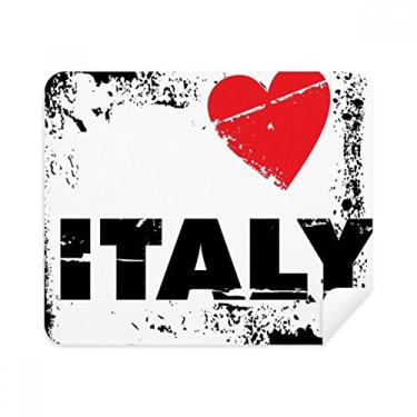 Imagem de Pano de limpeza quadrado I Love Italy Word Love Heart 2 peças tecido de camurça