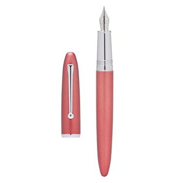 Imagem de Asvine Caneta-tinteiro Hongdian 620 vermelho metal ponta extrafina caneta clássica escrita com caixa de metal