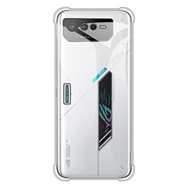 Imagem de Shantime Capa para Asus ROG Phone 6, capa traseira de TPU (poliuretano termoplástico) macio à prova de choque de silicone anti-impressões digitais capa protetora de corpo inteiro para
