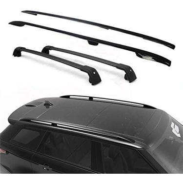 Imagem de UDP 4 peças serve para Land Rover Range Rover 2013-2020 alumínio trilho lateral de teto barras transversais barra transversal preta