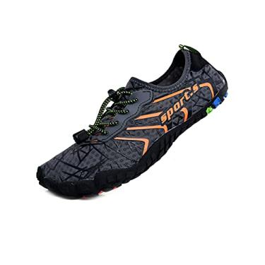 Imagem de Bestgift Sapatos respiráveis de tamanho grande, sapatos de cinco dedos, sapatos de praia de verão para homens e mulheres, secagem rápida Cinza1 33.5