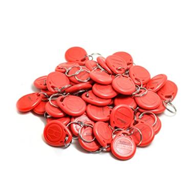 Imagem de Kit 10 Chaveiro Tag Controle Acesso Portaria Cor Vermelho