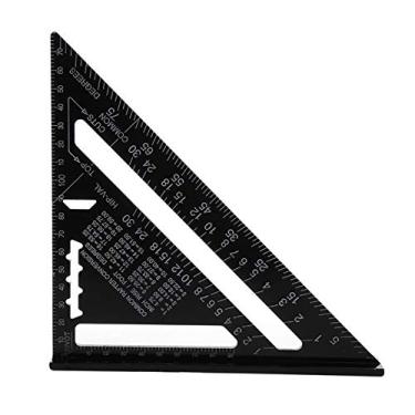 Imagem de Régua triangular de liga de alumínio Senrise, ferramenta de medição de alta precisão para carpinteiro de engenheiro, protrator de triângulo de 17,78 cm, HA1394B, Preto, 7" Metric