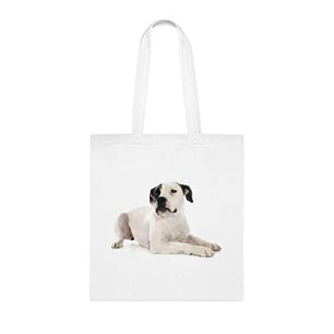 Imagem de Bolsa de buldogue americano, presente de buldogue americano, aniversário de buldogue americano bolsa de ombro buldogue americano, bolsa reutilizável de buldogue americano, Branco