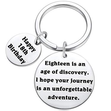 Imagem de Ralukiia Happy de 18 anos para meninos de 18 anos Chaveiro para meninas adolescentes 18 anos Decorações de Bday Presente para filho filha