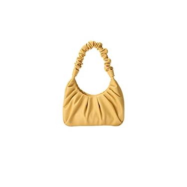 Imagem de JAMBHALA Bolsa Clutch Feminina Bolsa Nuvem Macia Bolsa de Ombro Bolsa Transversal (amarelo)