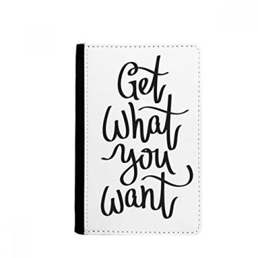 Imagem de Get What You Want Quote Passport Holder Notecase Burse Wallet Cover Card Purse, Multicolor