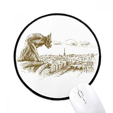 Imagem de DIYthinker Monster Landmark Sketch Landscape Mouse Pad Desktop Office Tapete redondo para computador