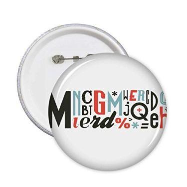 Imagem de Alfinetes elegantes com citação de alfabetos, alfinetes de escrita à mão, botão de distintivo, decoração